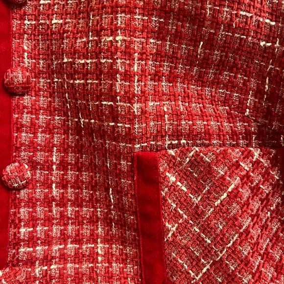 Ivy City Co Red Blazer Tailored Cropped Jacket - Picture 3 of 4